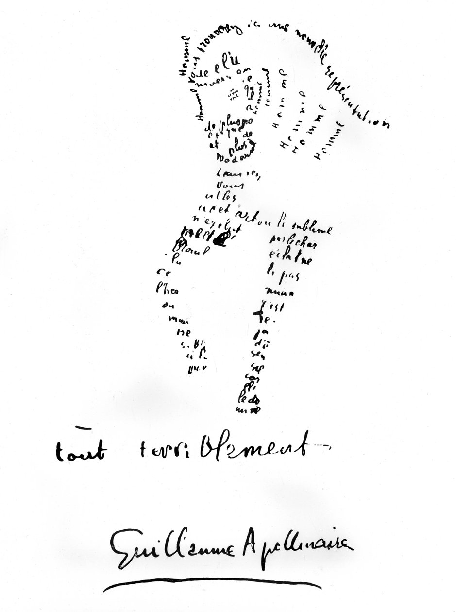 Calligramme du cheval 1917 - Guillaume Apollinaire
