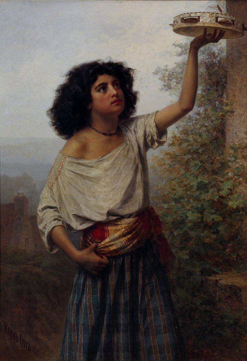 Jeune femme gitane, 1870 - Gun