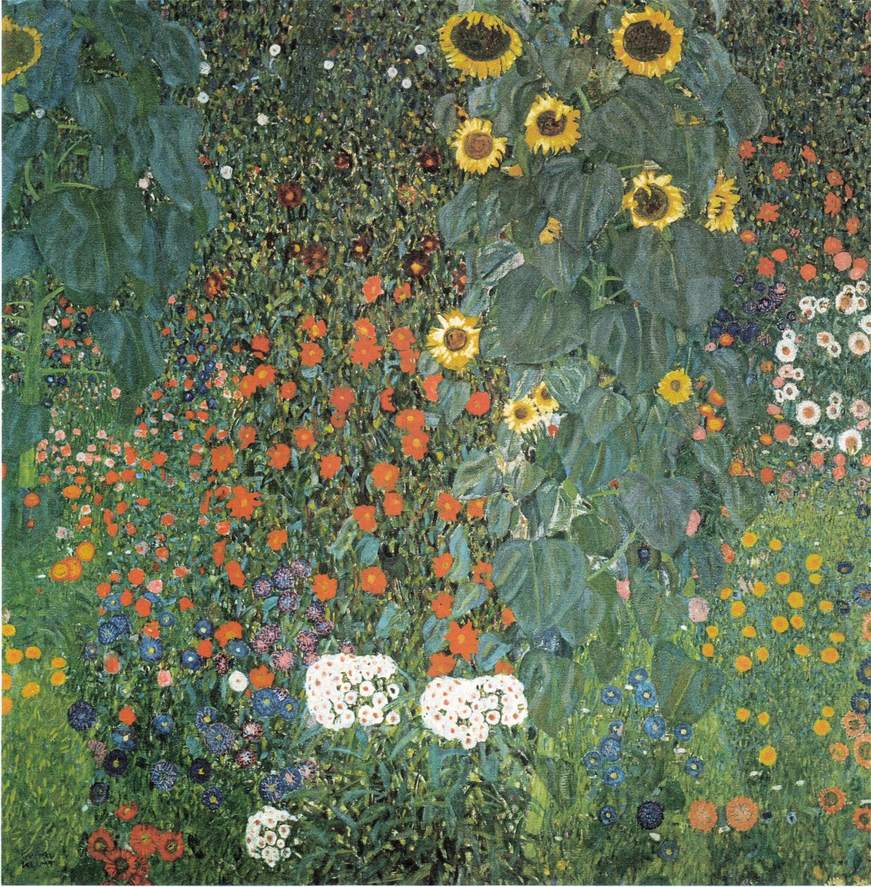 Jardin paysan avec tournesols - Gustav Klimt