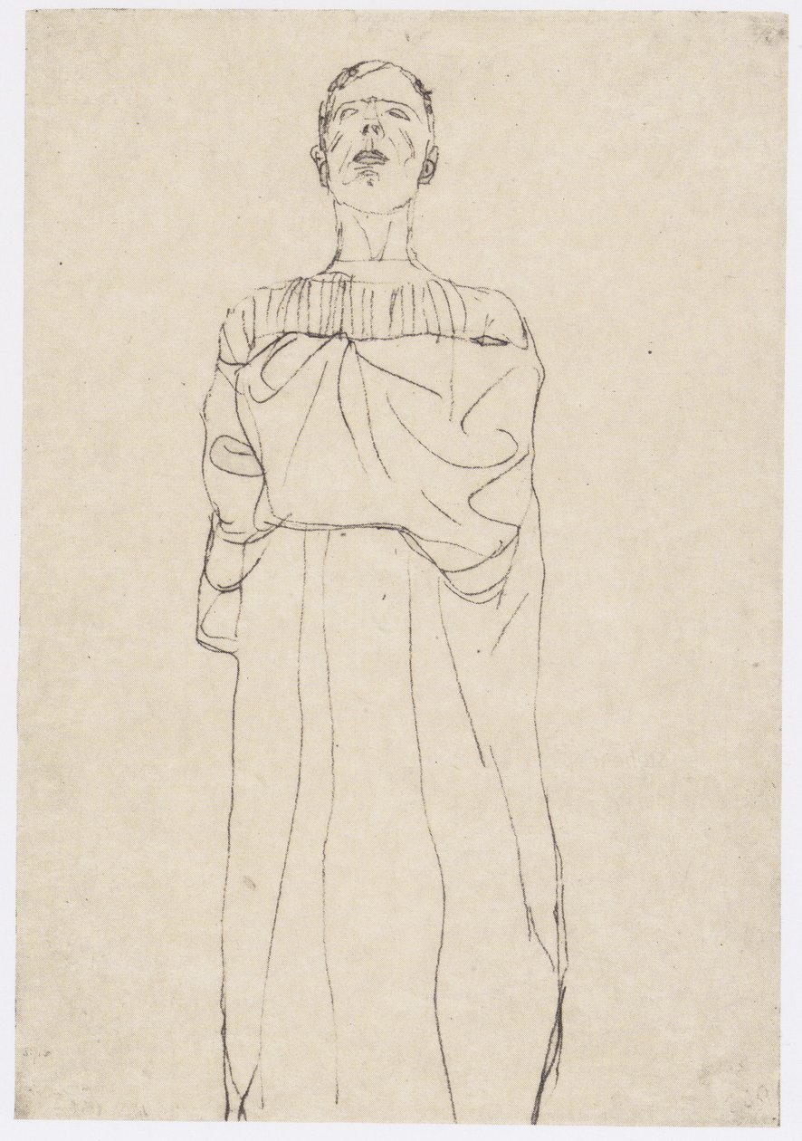 Homme en longue robe de face - Gustav Klimt