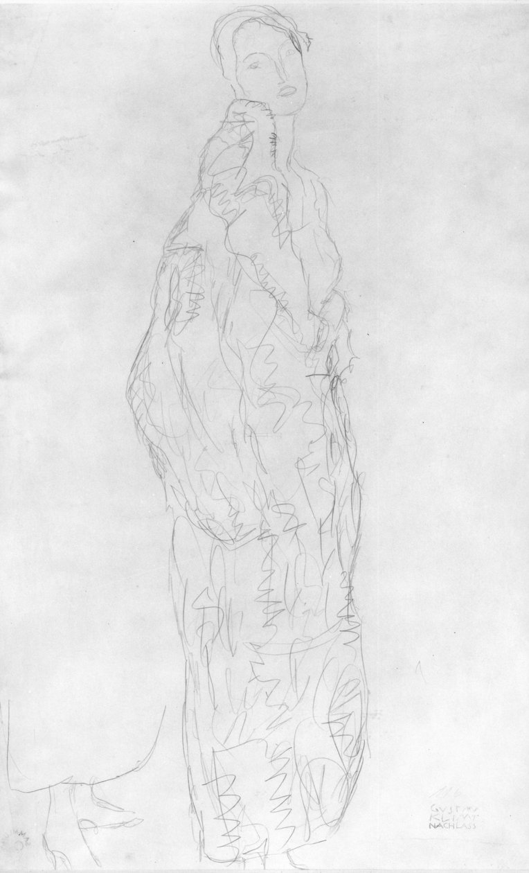 Dame debout en robe, c.1916 - Gustav Klimt