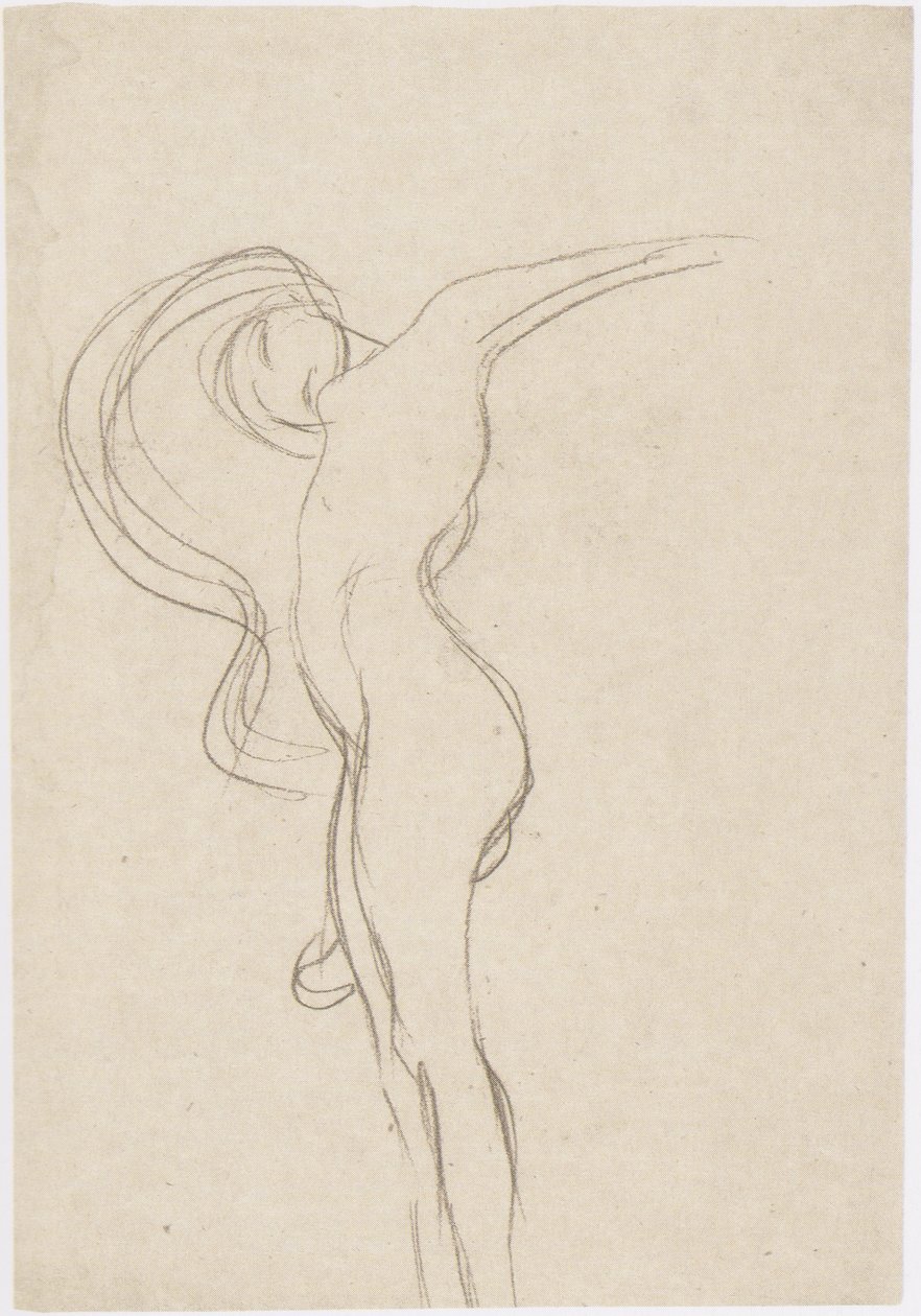 Femme flottante en profil - Gustav Klimt
