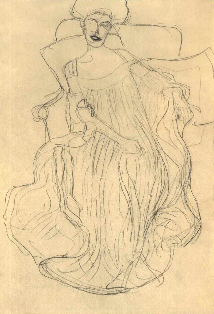 Femme assise de face - Gustav Klimt