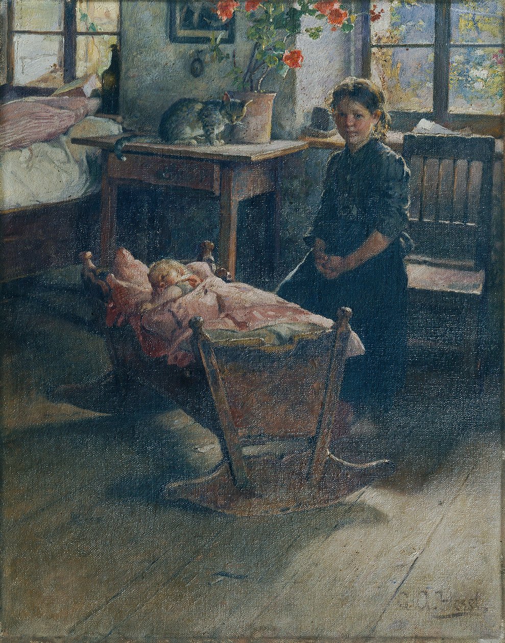 Au berceau - Gustav Adolf Hessl