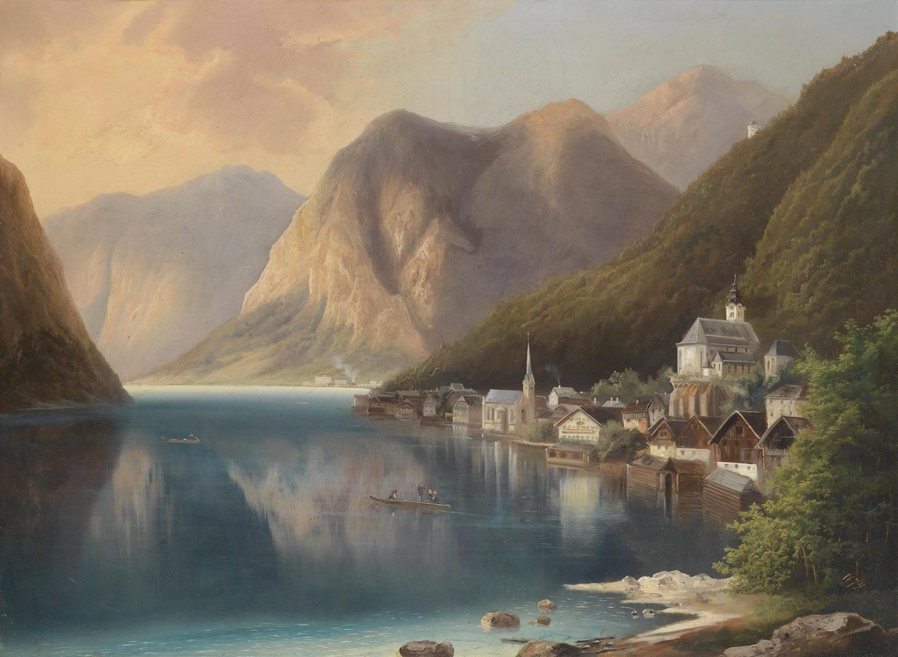 Vue sur Hallstadt - Gustav Barbarini
