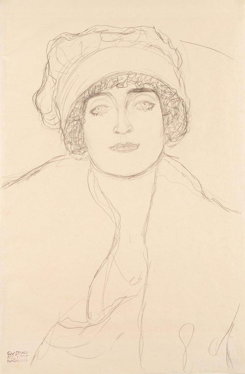 Portrait avec un chapeau, 1917-118 - Gustav Klimt