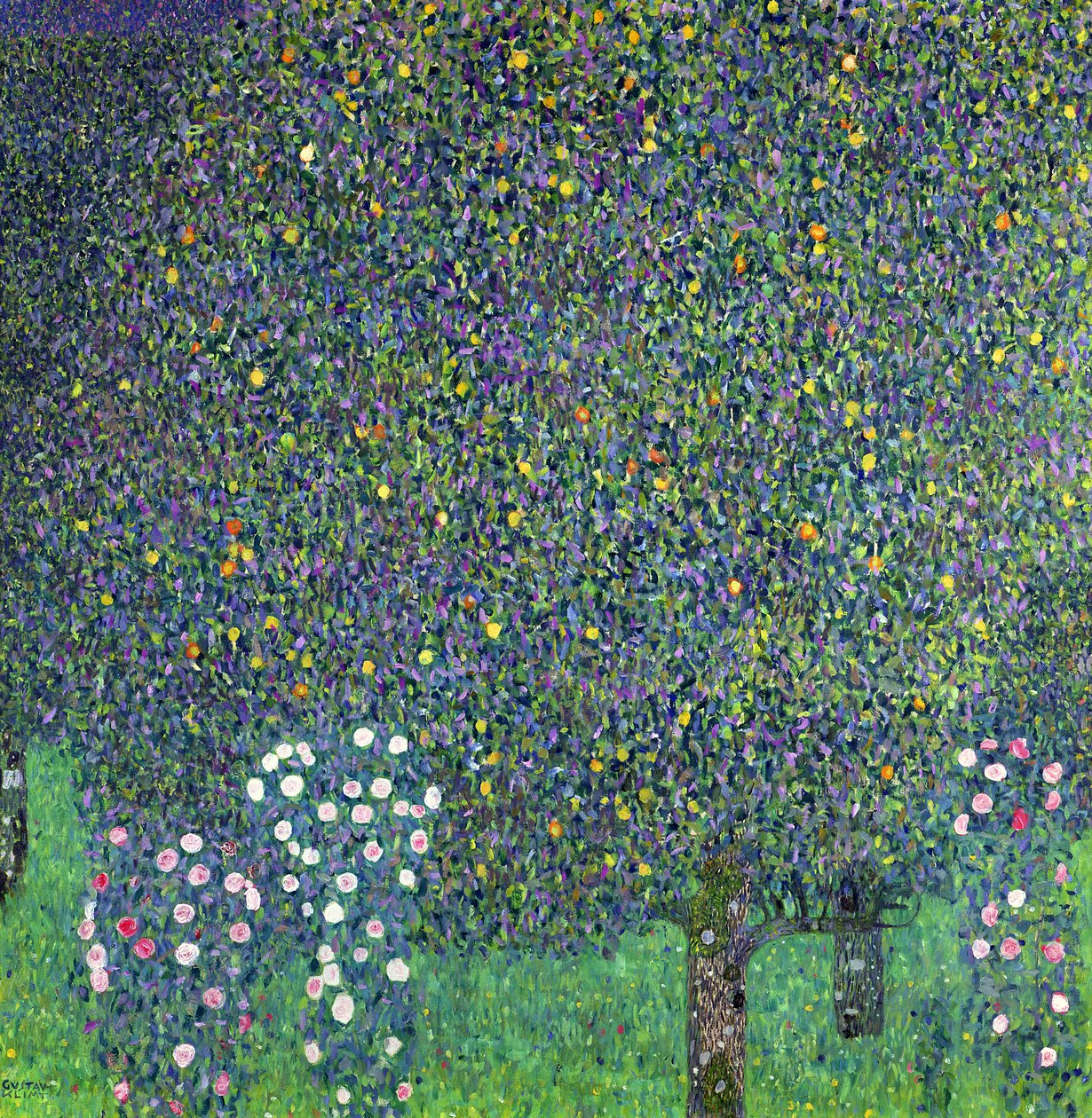 Roses sous les arbres, vers 1905 - Gustav Klimt