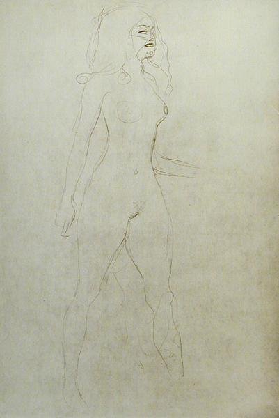 Nu debout (verso) - Gustav Klimt