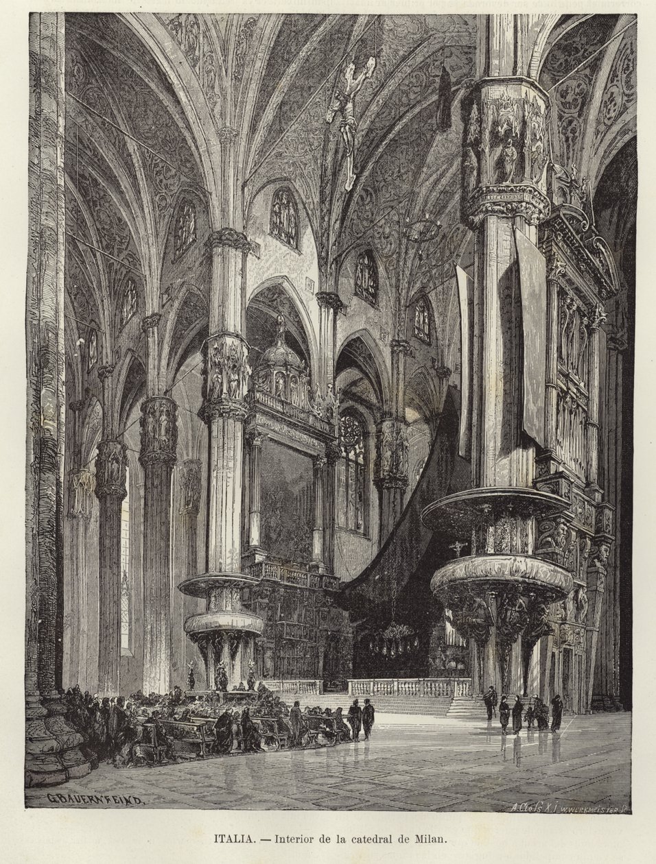 Intérieur de la cathédrale de Milan - Gustave Bauernfeind