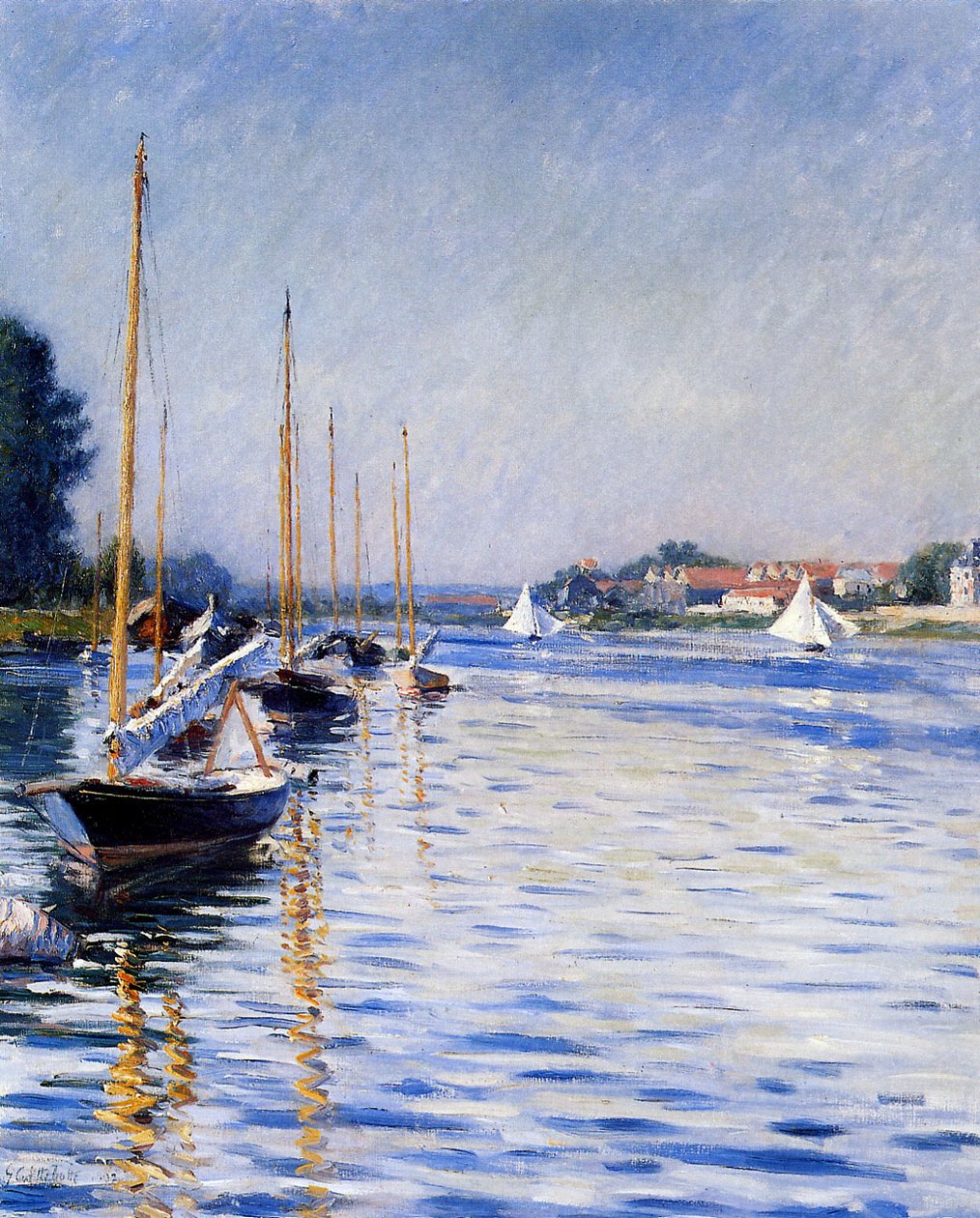 Bateaux sur la Seine - Gustave Caillebotte