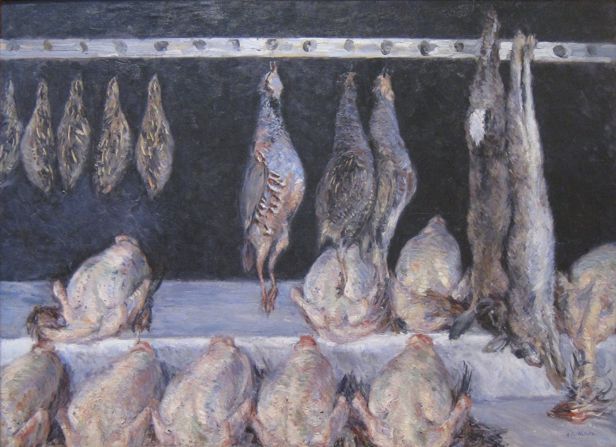 Exposition de poulets et de gibiers - Gustave Caillebotte