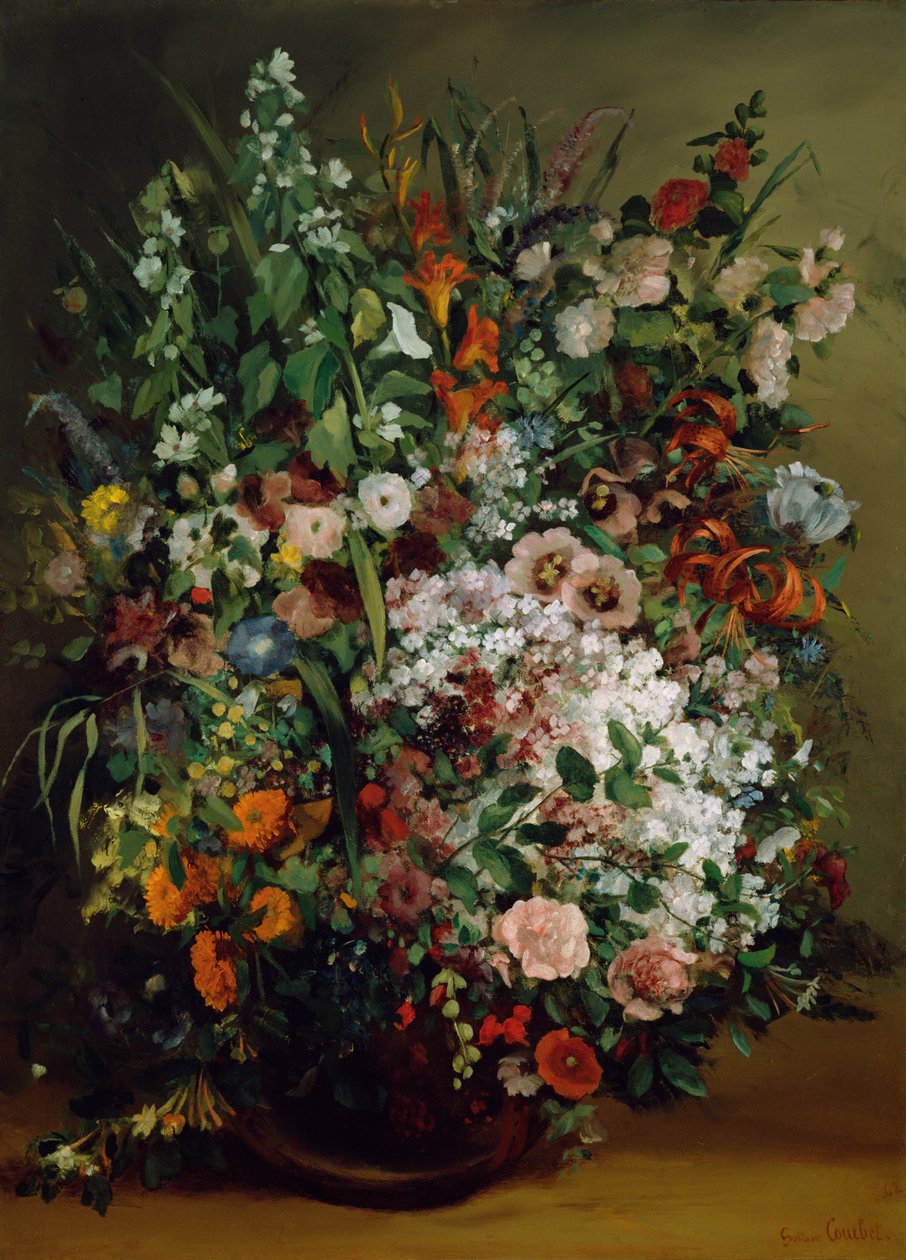 Bouquet de fleurs dans un vase - Gustave Courbet