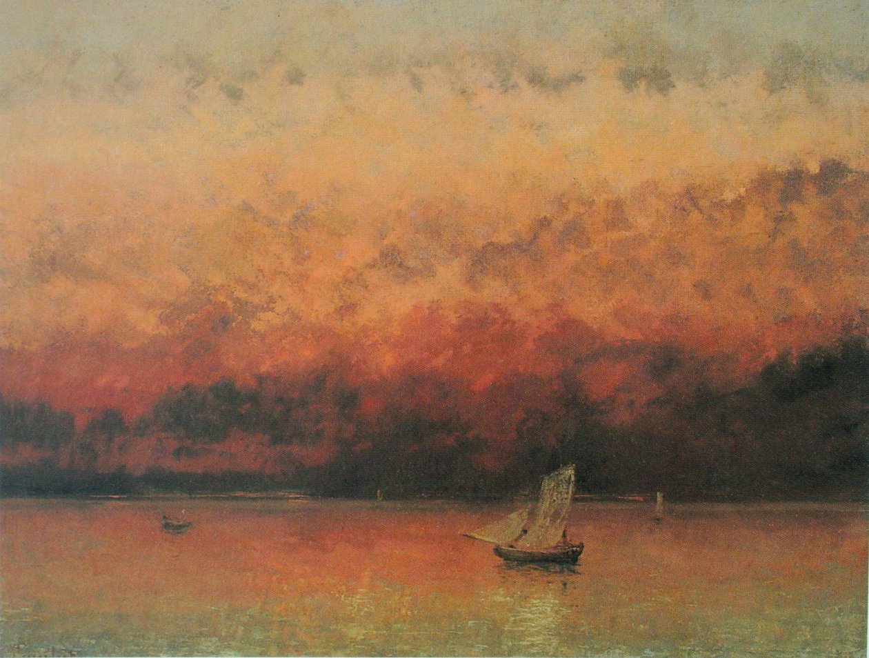 Lac Léman au coucher du soleil - Gustave Courbet