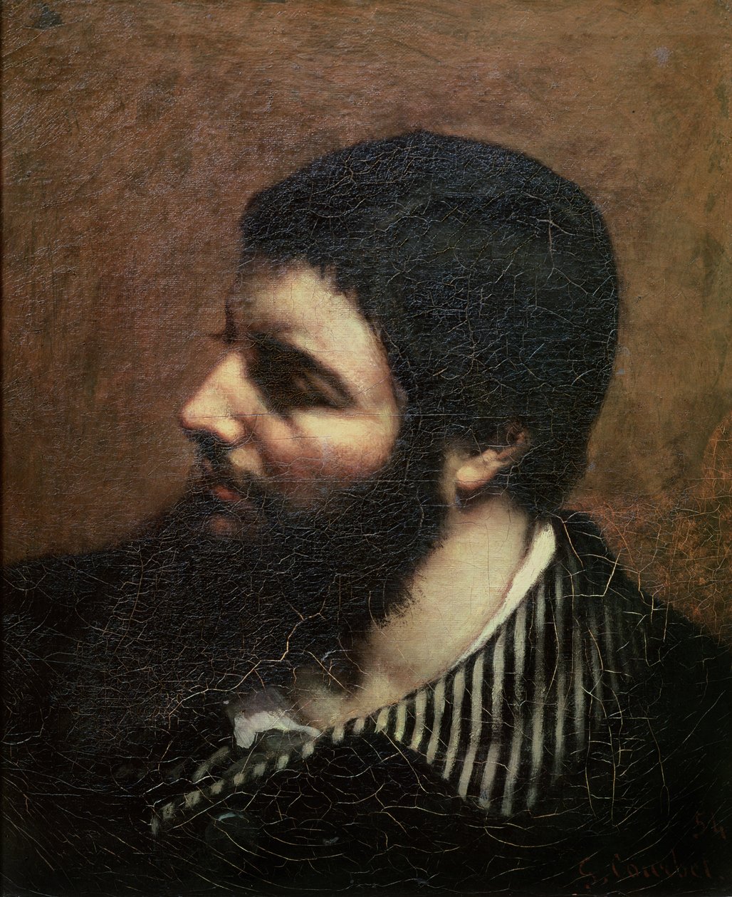 Autoportrait avec col rayé - Gustave Courbet