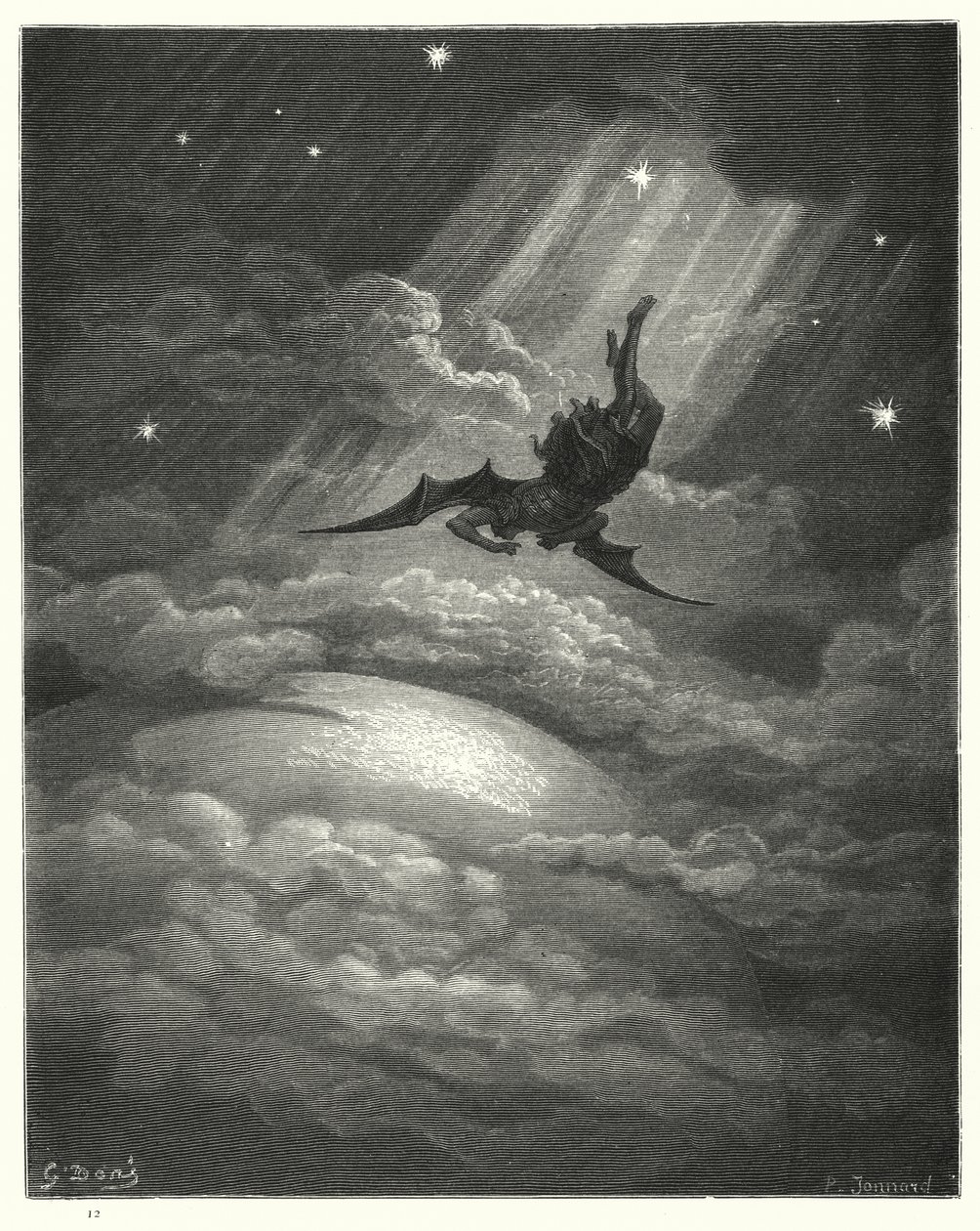 Illustration de Gustave Doré pour Le Paradis Perdu de Milton, Livre III, vers 739-741 - Gustave Dore