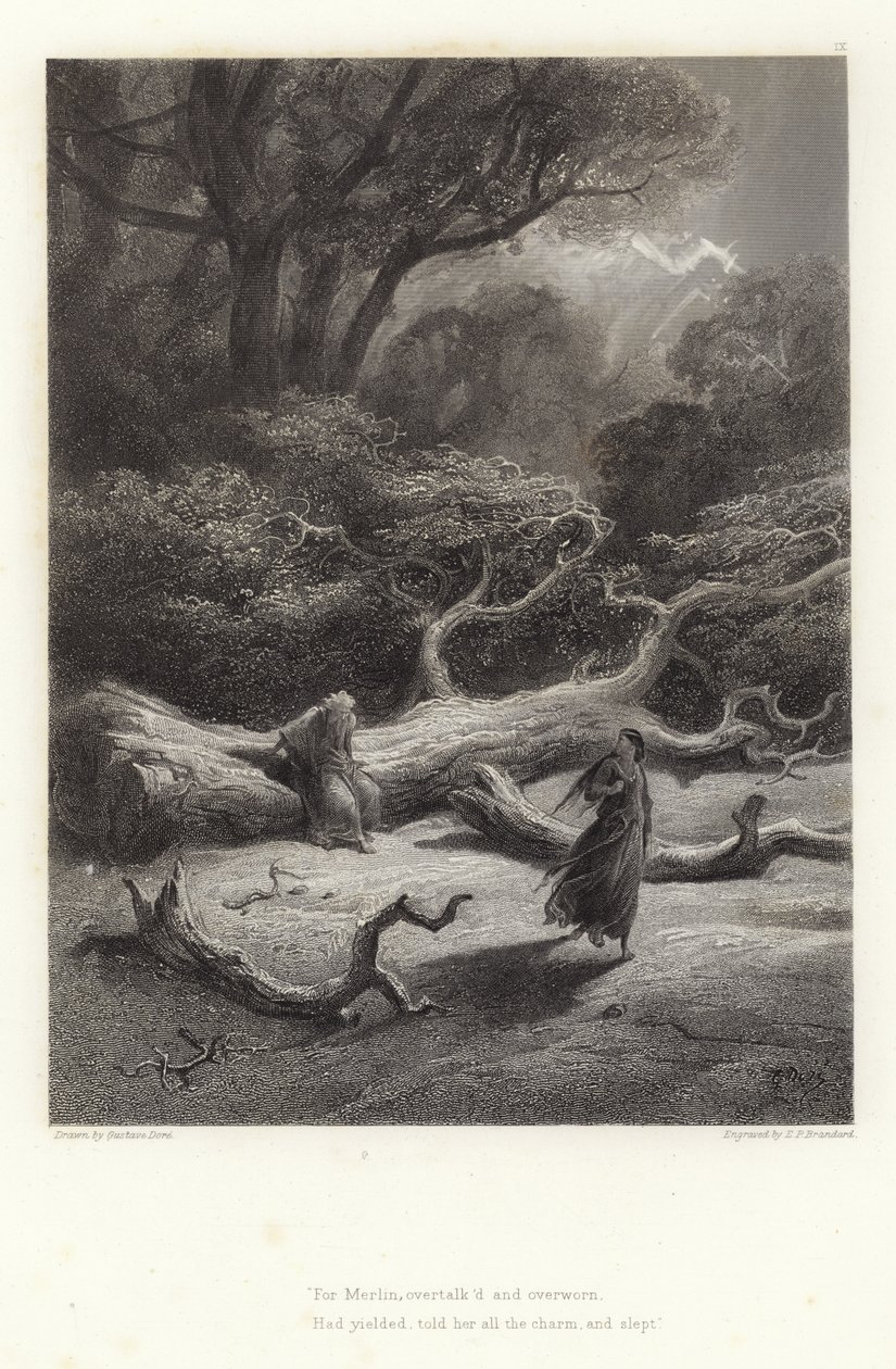 Illustration pour Vivien par Alfred Tennyson - Gustave Dore