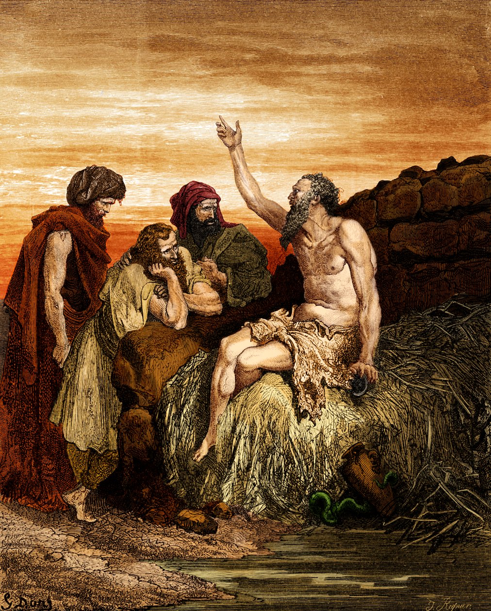 Job et ses amis, gravure de Doré - Gustave Dore