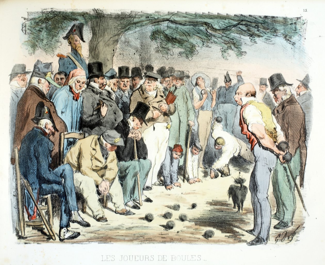 Les joueurs de boules, Les différents publics de Paris - Gustave Dore