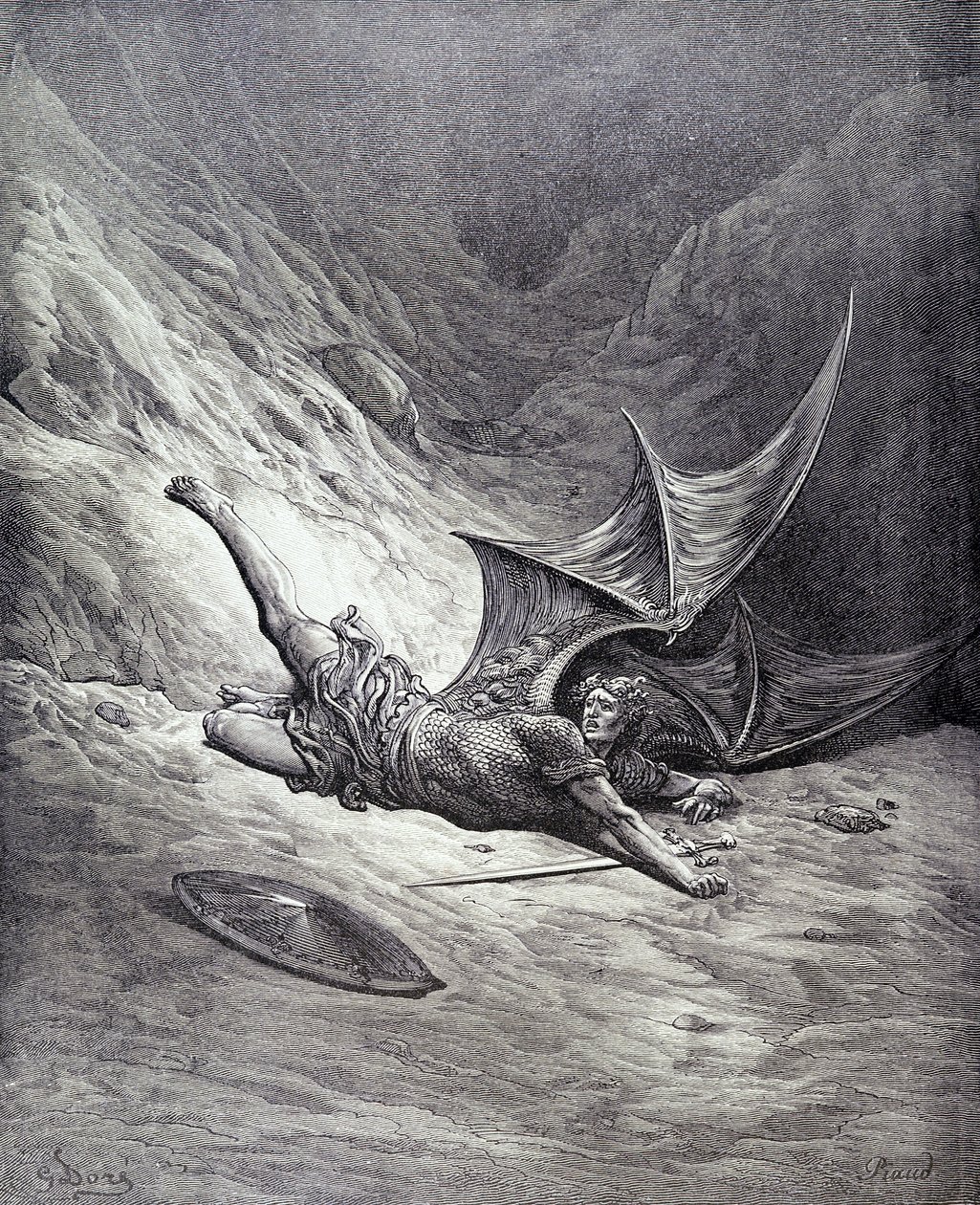 Satan frappé par Michael, du Livre VI de 