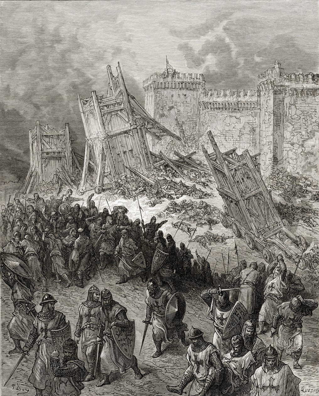 Deuxième assaut de Jérusalem par les Croisés repoussé, illustration de 