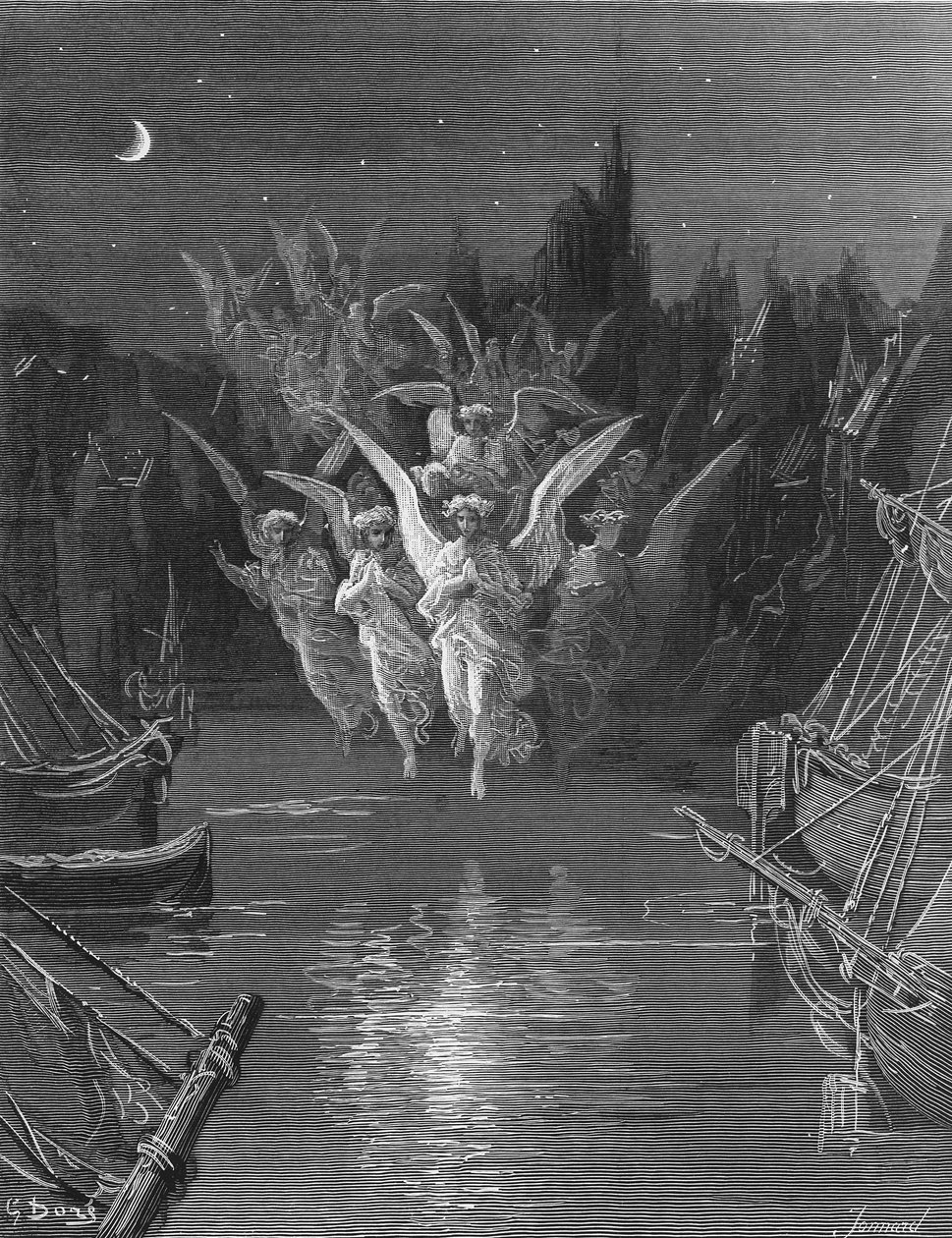 Les esprits angéliques quittent les corps morts et apparaissent sous leurs propres formes de lumière, scène de 