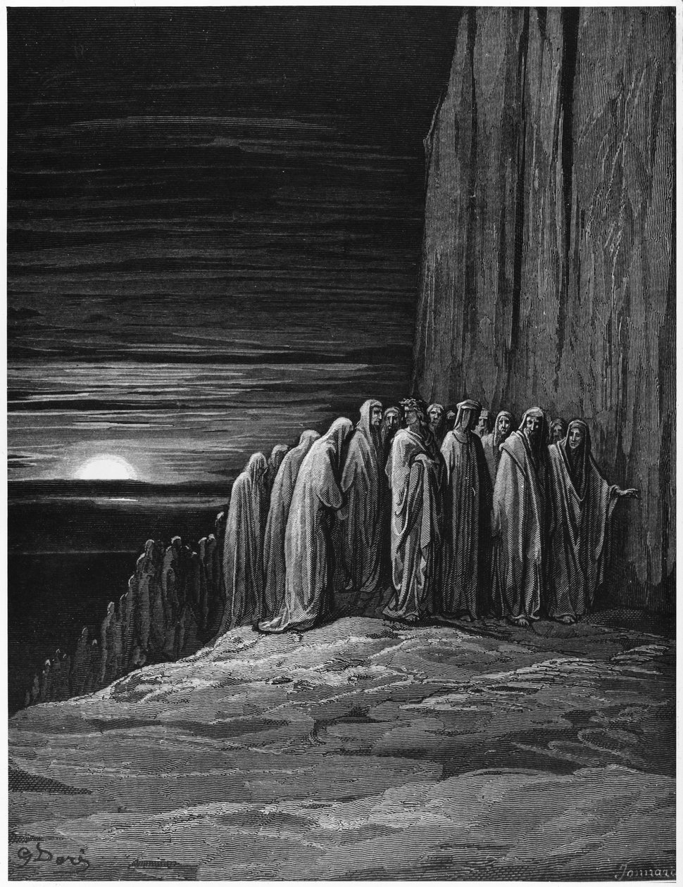 Virgile (70-19 av. J.-C.) et Dante, illustration de 