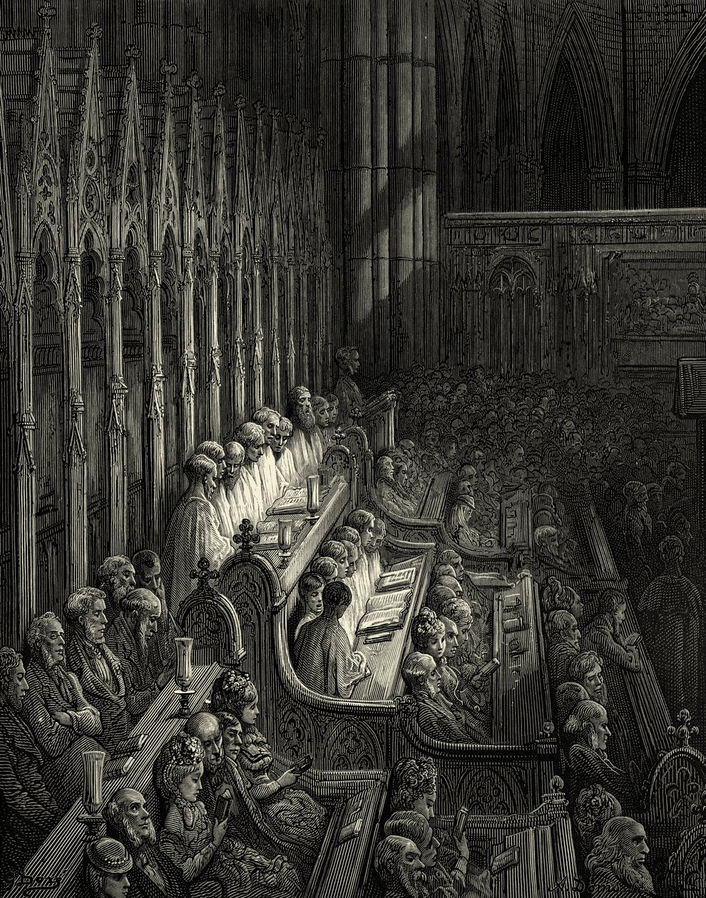 Abbaye de Westminster dans le Londres victorien - Gustave Dore