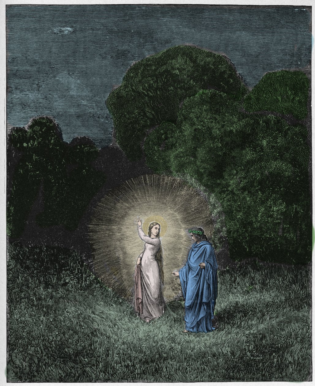 Inferno, Chant 2 : Béatrice et Virgile, illustration de La Divine Comédie de Dante Alighieri, 1885 - Gustave after Dore