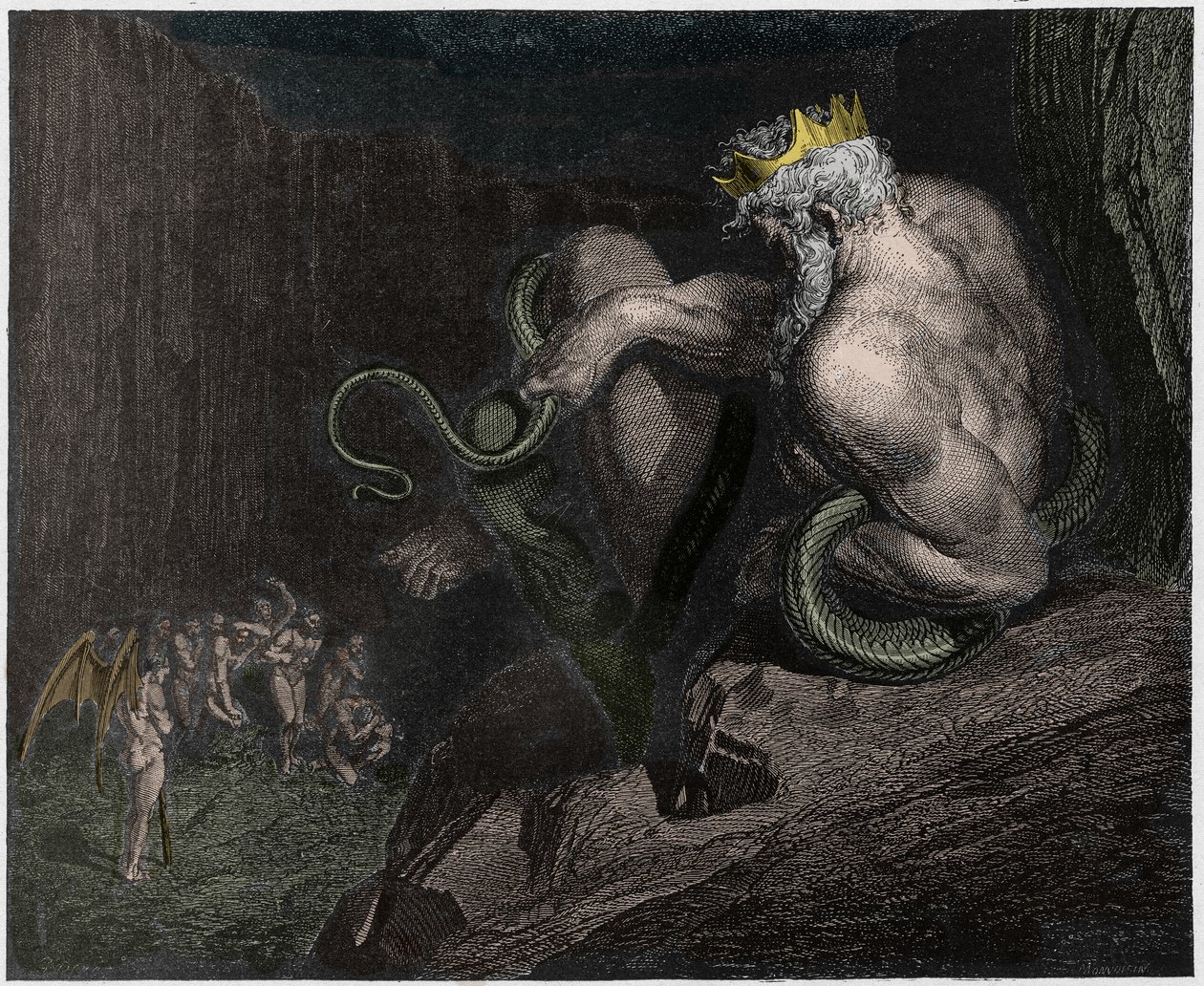 Inferno, Chant 5 : Minos juge les transgressions et envoie les âmes, illustration de La Divine Comédie de Dante Alighieri, 1885 - Gustave after Dore