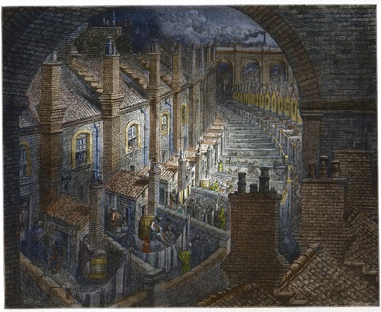 Sur Londres par le rail de Londres, un pèlerinage, écrit par William Blanchard Jerrold - Gustave after Dore
