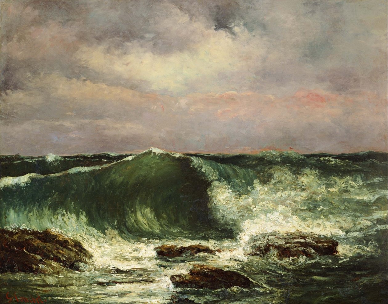 Français :  La vague The Wave - Gustave Courbet