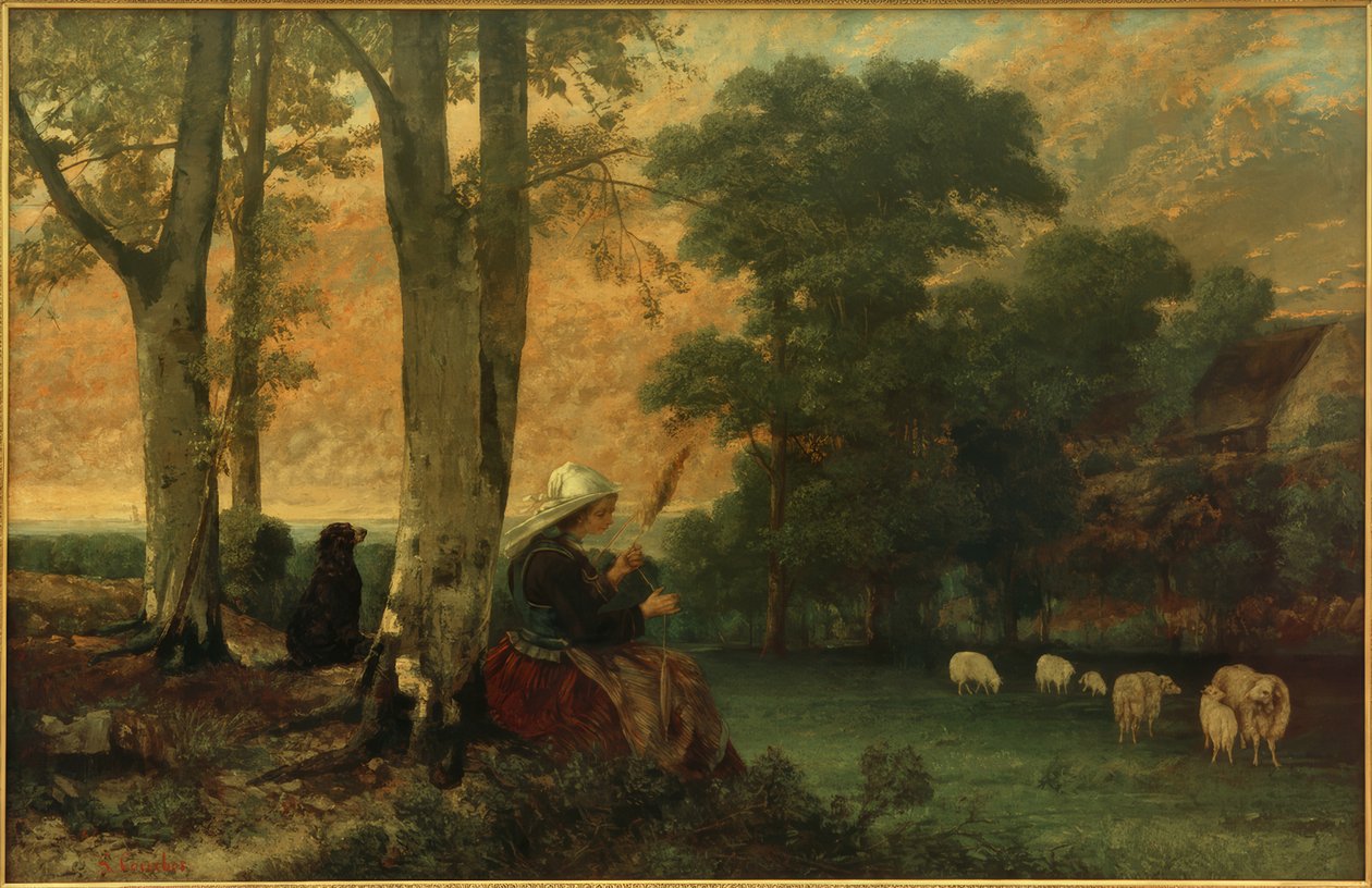 La Bergère (La Fileuse bretonne) - Gustave Courbet