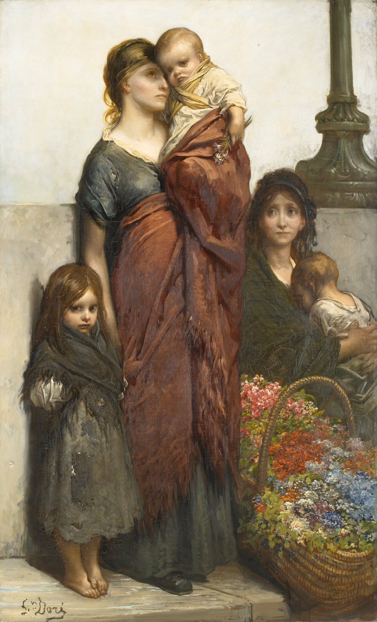Vendeurs de fleurs de Londres - Gustave Dore