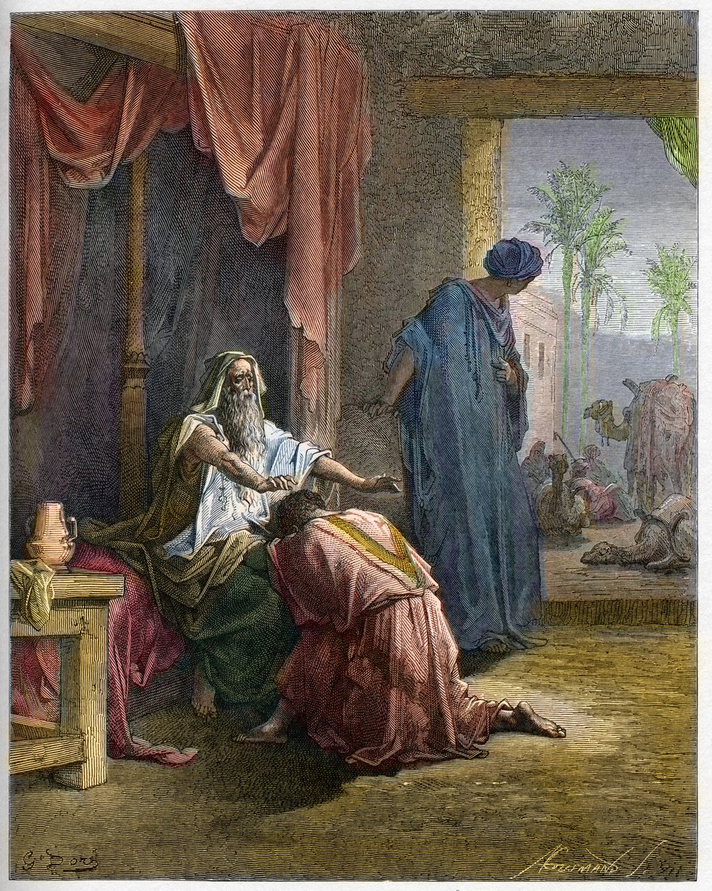 Isaac bénit Jacob - Genèse (27) - Gustave Dore