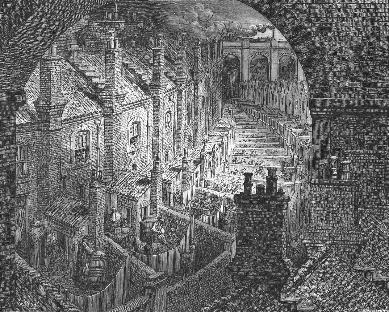 Sur Londres - Par rail, 1872 - Gustave Dore