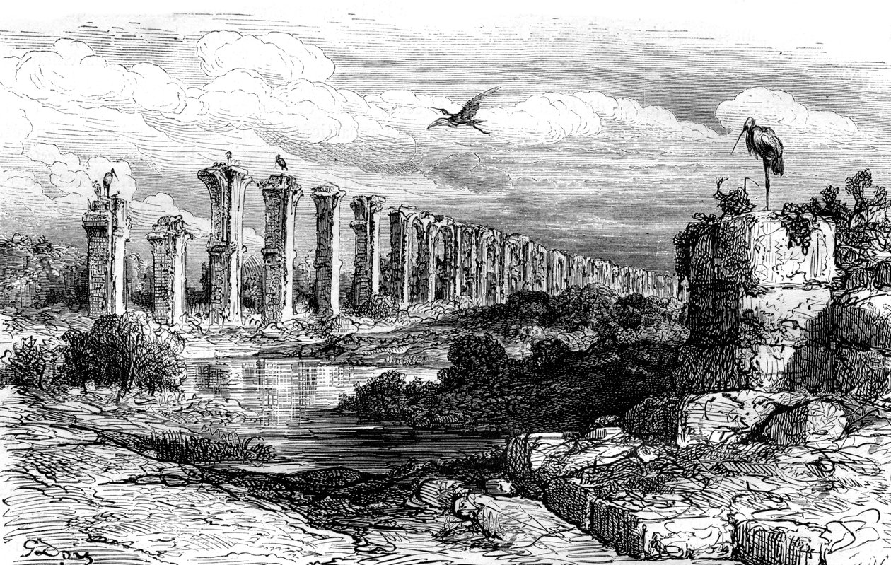 Aqueduc romain, Mérida, Espagne, 19ème siècle - Gustave Dore
