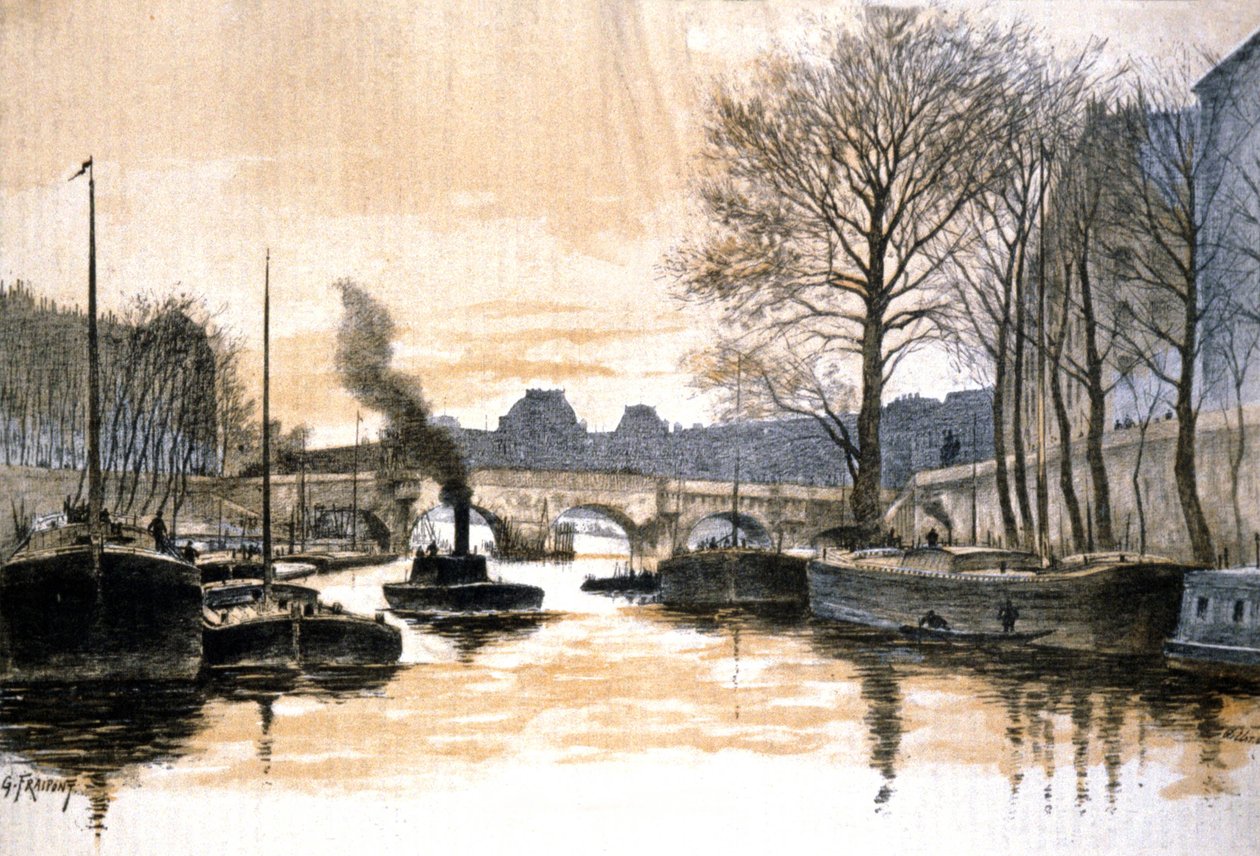 Paris, rivière Seine et le Pont Neuf - Gustave Fraipont