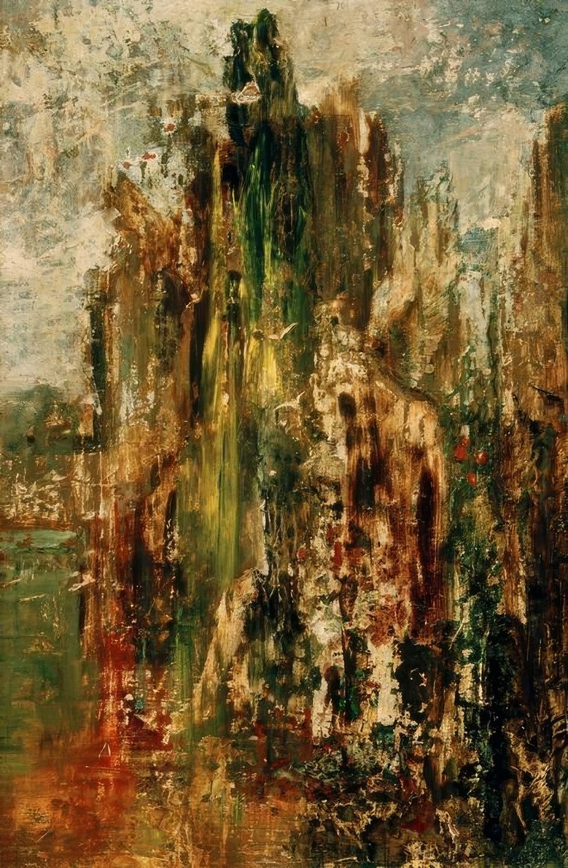 Paysage. Ébauche (au Sphinx) - Gustave Moreau
