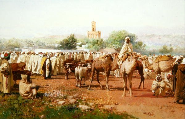 Scène de village arabe - Gustavo Simoni