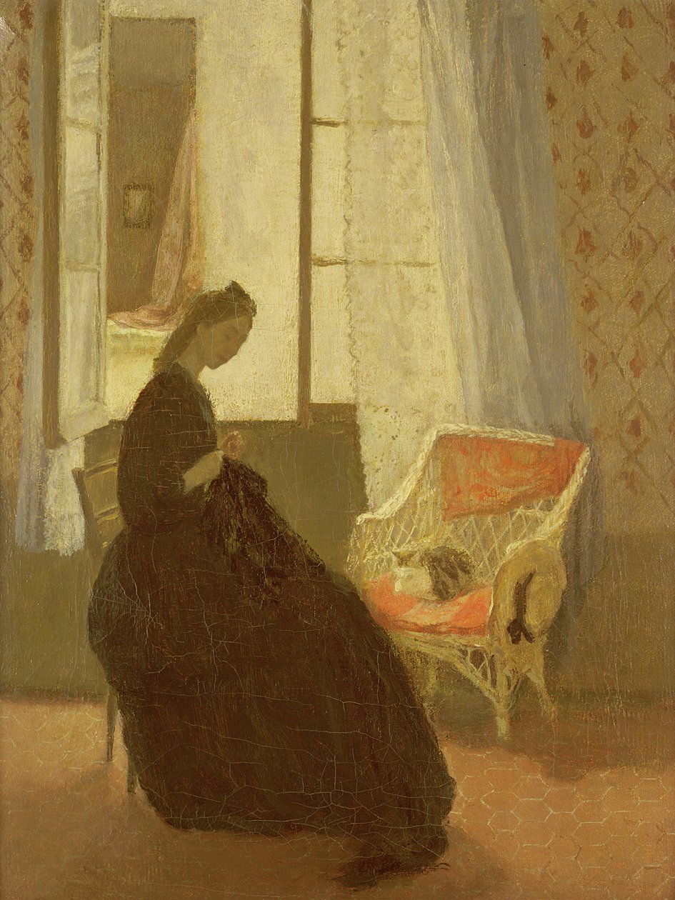 Femme cousant à une fenêtre - Gwen John
