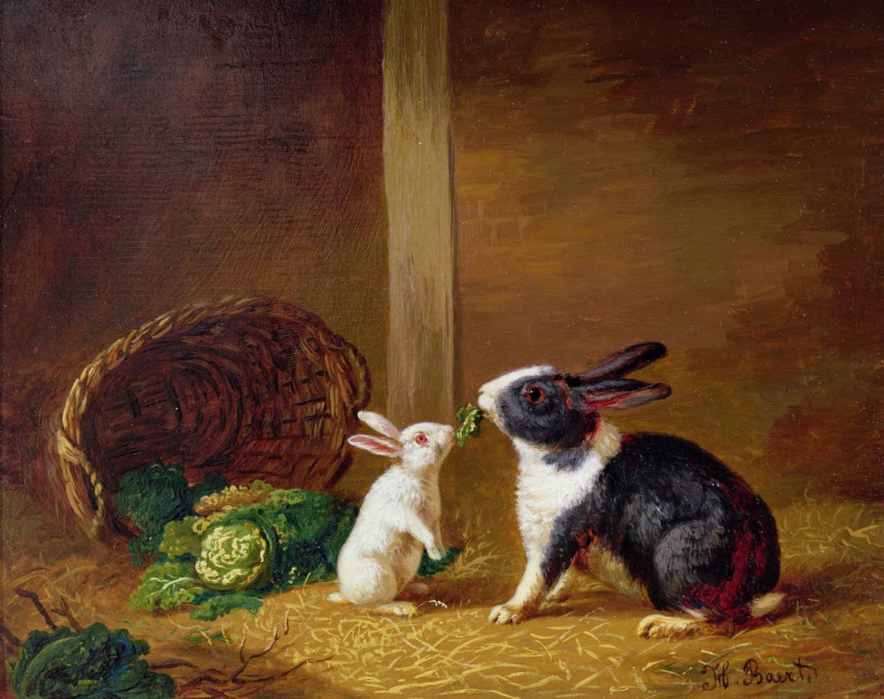 Deux lapins - H. Baert