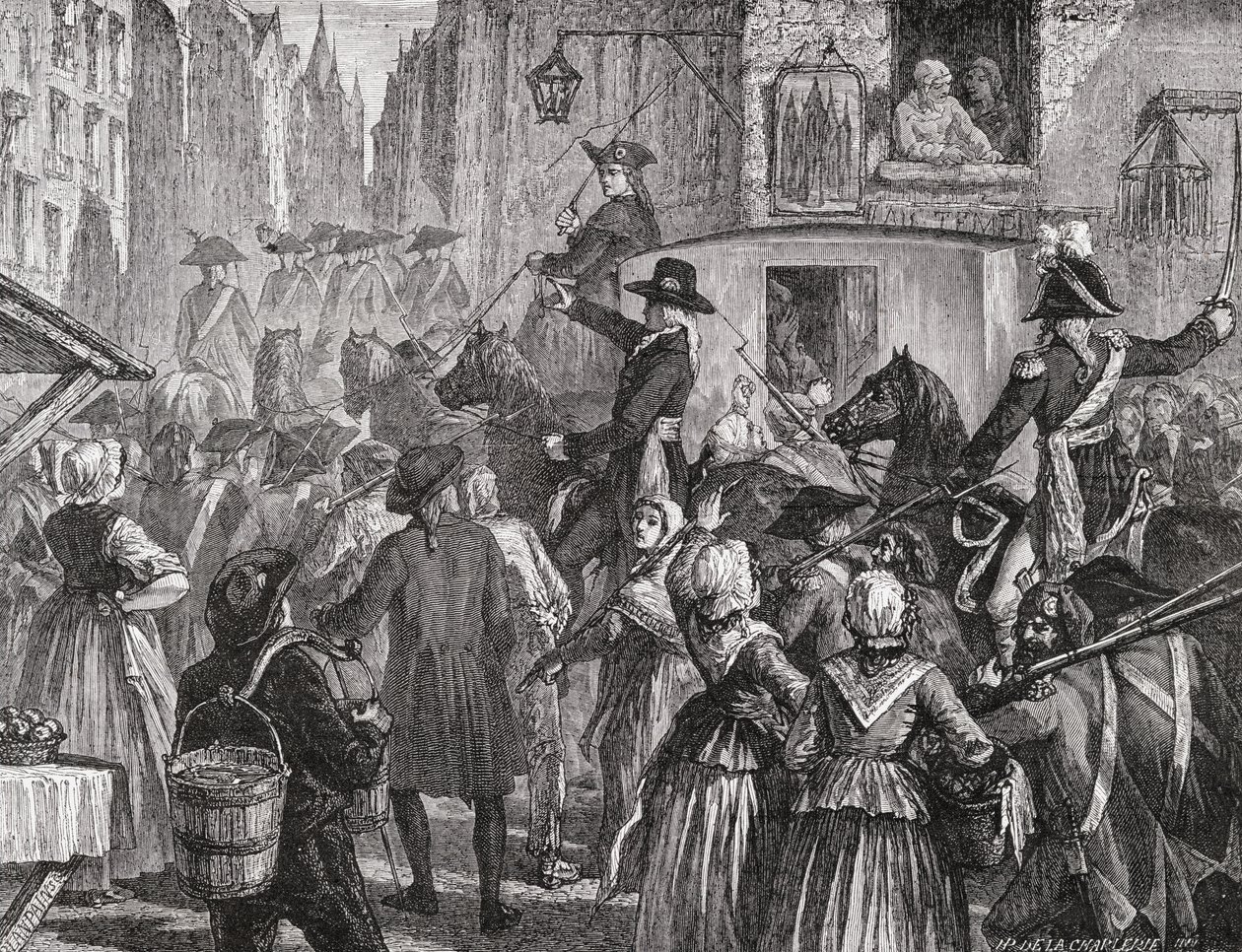 La famille royale est emmenée au Temple, 13 août 1792 - H. de la Charlerie