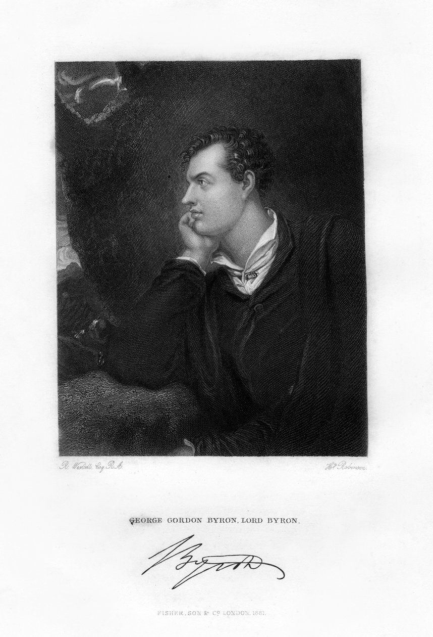 Lord Byron, poète anglo-écossais, c1813 - H. Robinson