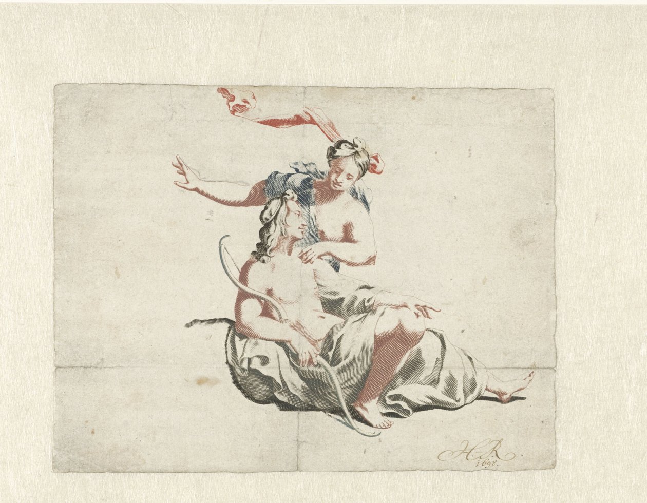 Chasseur et nymphe - H. Roucoma