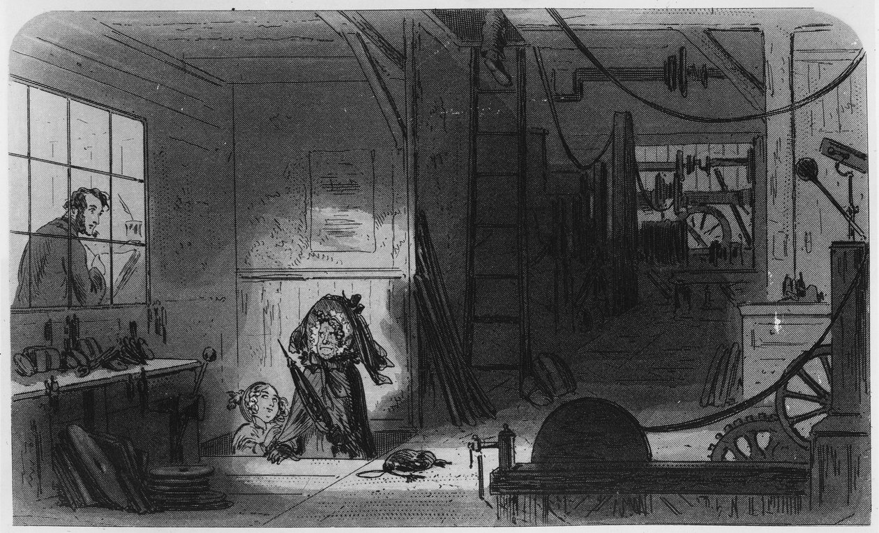 Visiteurs aux travaux, illustration de 