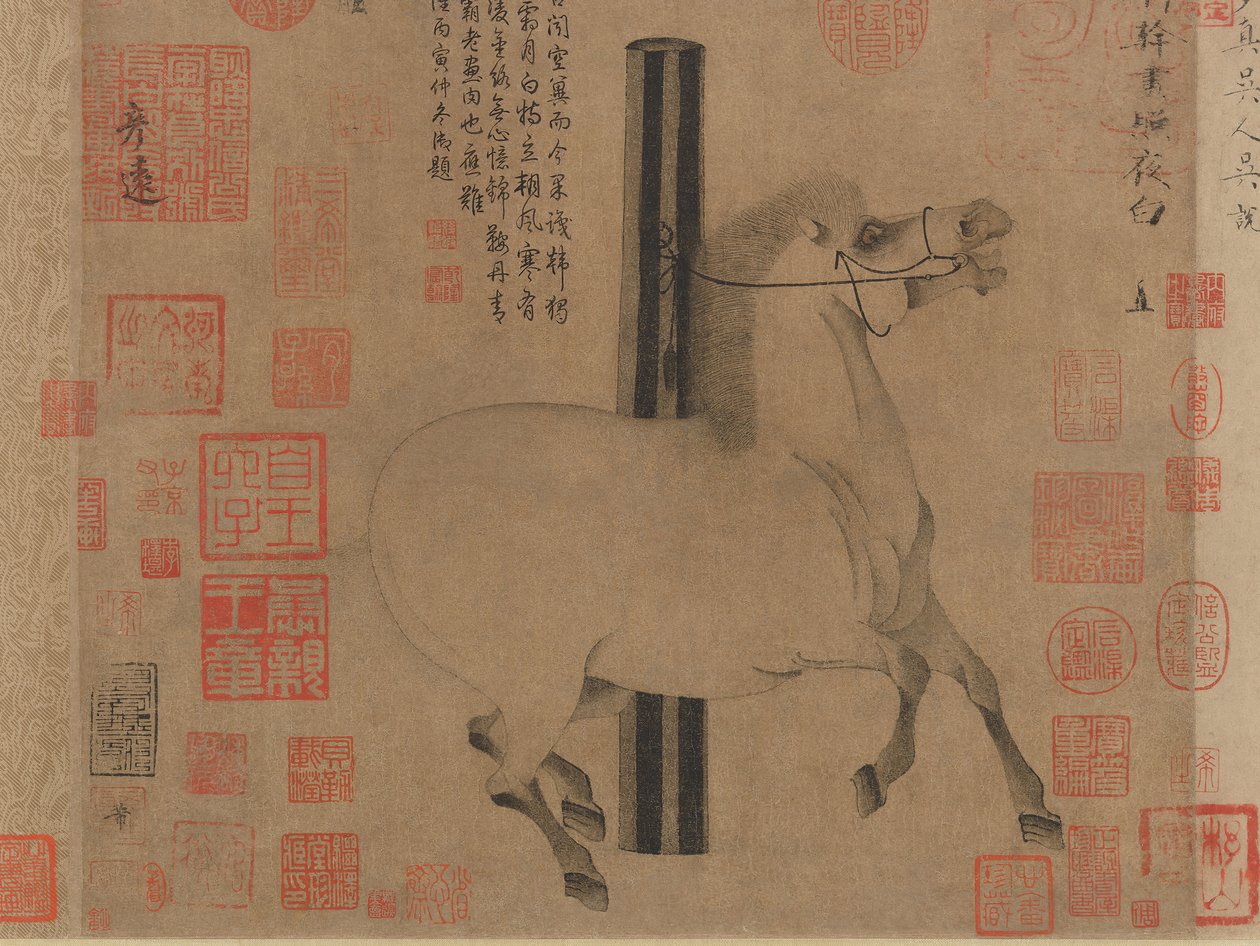 Cheval blanc brillant dans la nuit - Han Gan