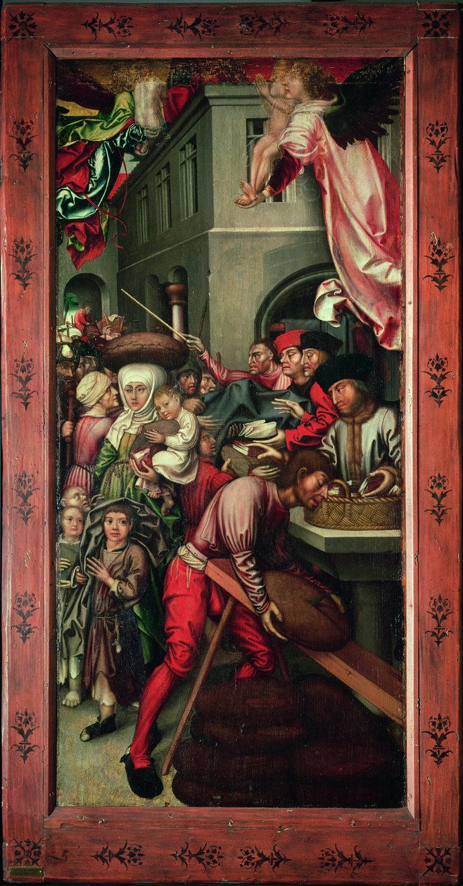 Retable de Bugnon : panneau de droite représentant la charité, c.1507 - Hans Fries