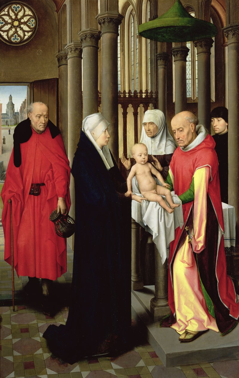 Adoration des Mages : Aile droite du triptyque, représentant la Présentation au Temple, vers 1470-72 - Hans Memling