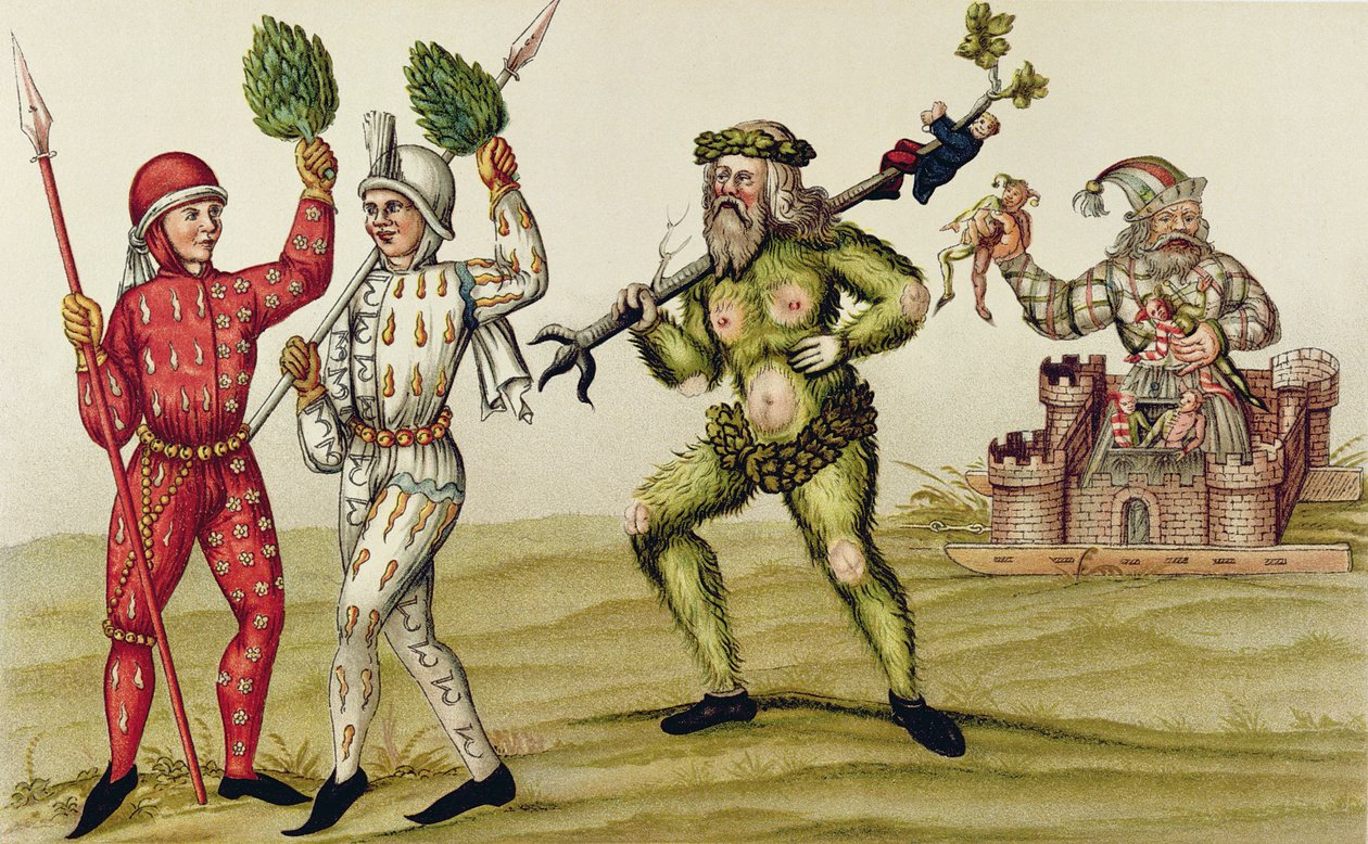 Le carnaval de Schembart à Nuremberg (gravure en couleur) - Hans Meyer