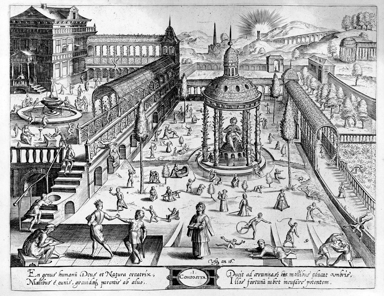 Composita, gravé par Johannes Wierix (1549-c.1618) réimprimé 1638 - Hans or Jan Vredeman de Vries